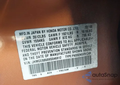 2009 Honda Fit Sport z USA, uszkodzony, nr VIN JHMGE88689S046912